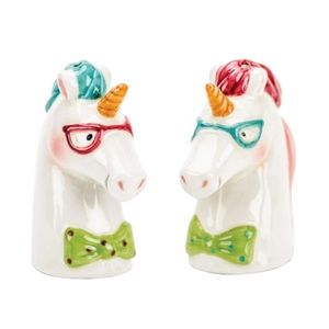 Unicorn in Glasses Salt and Pepper Shakers